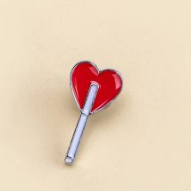 Emaille rotes Herz Süßigkeiten Brosche Pin süße Tasche Anstecknadeln Cartoon Metall Abzeichen für Mädchen Frauen
