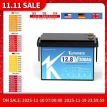 KEPWORTH 12V 300Ah LiFePO4-Batterie, integriertes 200A BMS 3840Wh Energietiefzyklen, perfekt für netzunabhängige Wohnmobile, Solaranlagen