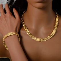 Ein Set modischer Damen-Schmuckset, Hip-Hop-Punk, minimalistischer Kupfer-Halsketten-Armband-Schmuck, geeignet für den täglichen Gebrauch auf Partys