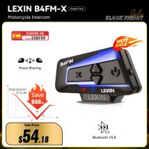 Marca Lexin LX-B4FM-X para 10 conductores intercomunicador motocicleta Bluetooth casco auriculares BT Moto Intercomunicador con Radio FM
