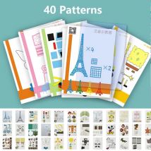 3D-Stift-Kopiertafel-Muster, 20 Sätze, 40 Muster, nicht wiederholt, mit PVC-Kopiertafel