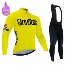 Italia Winter Thermo Fleece Langarm Radfahren Jersey Set Trägerhose Ropa Ciclismo Fahrrad Kleidung MTB Bike Herren Pro Team Anzug