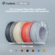 Fusrock PET-GF glasfaser verstärkte 3D-Druckfilamente 15% gehackte glasfaser verstärkte Polyethylen terephthalat fdm