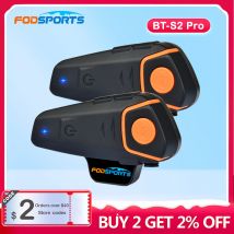 FodSports BT-S2 Pro Wasserdichte Sprechanlage 1000M Motorrad Bluetooth Helm Headset Intercom Moto