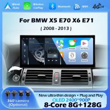 12,3-calowy ekran 2K do BMW X5 E70 X6 E71 2008 - 2013 System CCC CIC Android Auto CarPlay Nawigacja GPS Samochodowy Odtwarzacz Multimedialny