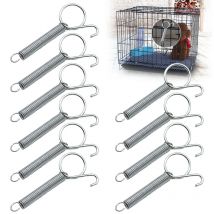 Gancio a molla per porta gabbia da 8,5 cm Accessori per gabbie in metallo Ganci Robusto molla di fissaggio a tensione per gabbie in filo di coniglio/uccello/Hamster 5/10 pezzi