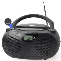 Lettore CD/MP3 boombox con radio Bluetooth AM FM e USB/MP3, bass boost, alimentazione CA CC