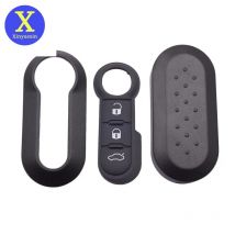 Xinyuexin Custodia a conchiglia per chiave remota per auto a 3 pulsanti per Fiat 500 Panda Punto Bravo Custodia per chiave in plastica di ricambio Pulsante in gomma