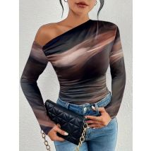 Elegant Casual Woman T-Shirt Fashion Loose T-Shirt Woman Temperament Long sleeve T-Shirt Holiday Weekend