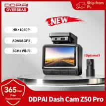 2025 nuevo DDPAI Z50 Pro Dash Cam 4K coche DVR 3 "pantalla IPS 5GHz WiFi GPS ADAS 24H Monitor de estacionamiento cámara de salpicadero frontal y trasera para coche