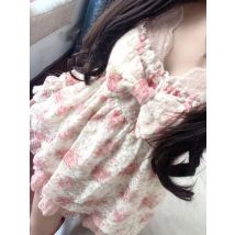 Y2k Kawaii Autumn Elegant Party Dress Bow Lace Casual Long Sleeve Slim Female Lolita Midi Dress Sweet Style Subculture Dress