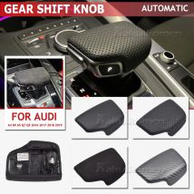 Schwarzer Schalthebelgriff aus perforiertem Leder, Schaltknauf, Handballabdeckung für Audi A4 B9 A5 Q7 4M1 713 139F Q5 2016–2019