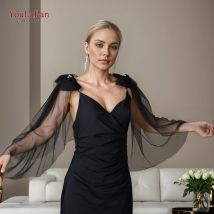 Youlapan G34 Mini Schleier Braut flügel mit Bogen 2pc Hochzeit Schulter Schleier Dekoration Achsel zucken Top für Vintage Cape anpassbar
