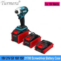 Turmera Neues 18V 21V Schraubendreher-Batteriegehäuse für 5X 10X 15X 21700 Akku mit 5S BMS 40A Max.60A zum Ersetzen der elektrischen Bohrmaschine