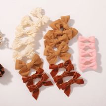 20 Stück Haarspangen in zufälliger Farbe für Mädchen, Haarschmuck, 4-Stil, Haarspangen, Haarspangen-Set, Spitze, Schleife, Kinder-Kopfschmuck