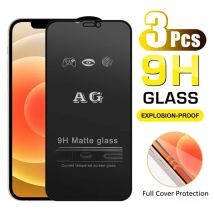 3Pcs AG Matte Gehärtetes Glas Für iPhone 16 15 14 Plus 13 12 Mini 11 Pro XS Max X XR stoßfest Full Screen Protector Glas Film