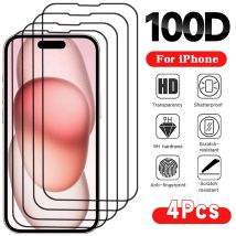 4 pezzi in vetro temperato per iPhone 17 16 16e 15 14 13 12 11 Pro Max protezioni schermo aria per iPhone X XR XS 7 8 SE 12 13 Mini vetro