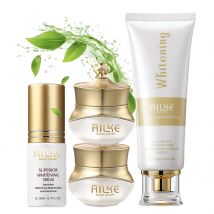 AILKE Set per la cura del viso sbiancante da donna, schiarente, riduce le macchie scure, antirughe, per tutti i tipi di pelle, non grasso, facile assorbimento