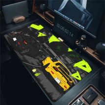 Anime I-Initial D AE86 Mauspad, großes Anti-Rutsch-Mauspad, genähte Kanten, Schreibtischzubehör, XXL-Gaming ​   Tastaturpad 900x400mm