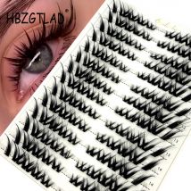 14 Reihen individuelle 3D flauschige falsche Wimpern einzelne Cluster-Wimpernverlängerung segmentierte natürliche Nerz-Fuchs-Augeneffekt-Make-up-Wimpern