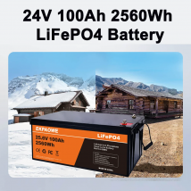 100AH LiFePO4 Batterie 12V 24V 2560Wh BMS Lithium-Batterie Wiederaufladbarer Lithium-Akku-Pack für Wohnmobile EU schnelle Lieferung Batterie