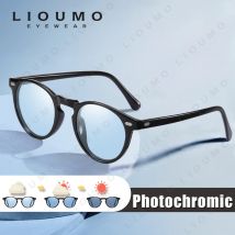 LIOUMO Top Ultraleichte Runde TR90 Polarisierte Photochrome Sonnenbrille Männer Frauen UV400 Objektiv Sonnenbrille Verfärbung Shades Gläser