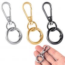 2 Stück drehbare Verschlusshaken, doppelte Öffnung, Schlüsselanhänger-Clip-Haken mit O-Schlüsselring für Schlüssel, Lanyards, der drehbare Verschluss-Schlüsselanhänger-Clip herstellt