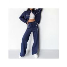 Women Two Piece Sets Tracksuit Outfit Jacket Sweatshirts Pocket Drawstring Long Pants Suit Thick Casual Office Lady Autumn