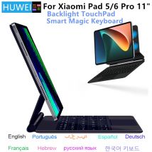 HUWEI Magic Keyboard Folio für Xiaomi Pad 6 Pad6 11 Zoll Tablet für MiPad 6 Mi Pad 6 5 Pro 11 Zoll Smart Case Tastaturabdeckung mit Hintergrundbeleuchtung