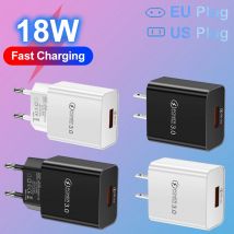Caricatore rapido 18W 3A Caricatore USB Caricatore rapido 3.0 per telefono per iPhone per Huawei Samsung Xiaomi 14 Redmi Spina UE USA