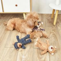 Haustier Teddybär Soundmaking Spielzeug Plüsch Interaktives Hundespielzeug Schleifen Reinigung Zähne Anti Biss Abreact Spielzeug Bär Haustiere Liefert