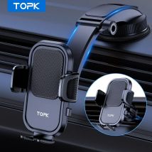 TOPK Handyhalterung für Autos 2-IN-1, Autotelefonhalterung für Armaturenbrett und Lüftungsschlitze, kompatibel mit iPhone, Samsung und Android