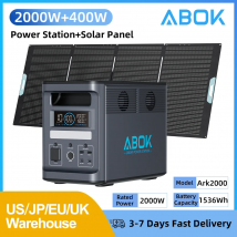 ABOK LiFePO4 Generatore di batterie Caricabatterie con accessori da campeggio Piastra solare pieghevole da 400 W per esterni per backup domestico di emergenza