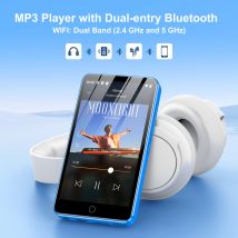 80 GB (16 GB + 64 GB) MP3-Player Android 9.0 mit Bluetooth und WLAN, 4,0 Zoll mit Lautsprechern, UKW-Radio, E-Books, Kapazität bis zu 512 GB