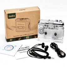 TON010 Lettore di cassette Registratore a nastro portatile per Mp3 Guscio completamente trasparente Cattura di cassette USB per lettore musicale a nastro formato MP3