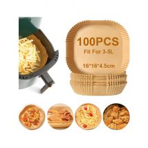 Air Fryer Liners Disposable 100pcs Parchment Paper Square Liners Round Liners Free of Bleach Non-Stick Oil-proof and Waterproof