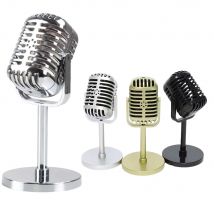 Accessorio per microfono vintage, microfono finto retrò con angolo regolabile, bomboniere decorative per spettacoli dal vivo, ornamenti per bar domestici