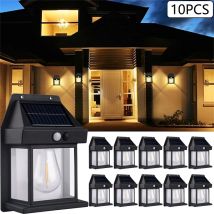 Solar-Wandleuchten für den Außenbereich, Wolfram, wasserdicht, kabellos, Bewegungsmelder, Sicherheitslampen, Dämmerung bis Morgendämmerung, Beleuchtung für Garten, 1–10 Stück