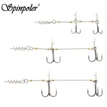 Spinpoler Shad Belly Hook Stinger Rig do podwójnych haczyków wędkarskich Softbait Pike # 6 # 1 # 1/0 Cork Screw Shad Spin Rig Tackle Pesca