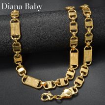 Diana Baby Klassische Schmuck Sets Kubanische Halskette Männer Armband Frauen Gold Farbe Ketten Links Männlich Weiblich Party Geschenk für Freunde