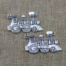 3pcs/Lot 30x45mm Antique Silver Color Locomotive Steam Train Charms Pendant For Jewelry Making DIY Jewelry Findings