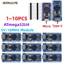 1-10pcs Pro Micro ATmega32U4 5V/16MHz Module with 2 row pin header For Leonardo TYPE-C USB in stock best quality for arduino New