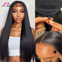 Peluca de encaje recta Pull Go 13x6 con cordón elástico 13x6 HD peluca Frontal de encaje 5x5 pelucas sin pegamento cabello humano peluca con malla Frontal 13x4