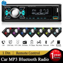 1DIN Radio Auto Audio Stereo MP3 Player Bluetooth Multimedia Digital Stereos Für Auto Universal Bunte Mit Aux Eingang USB