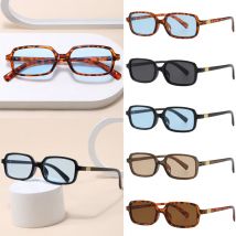 1 pz/5 pz Piccoli Occhiali Da Sole Rettangolari Donne Retro Occhiali Semplici Stile Minimalista Design Parasole UV400 Occhiali Unisex