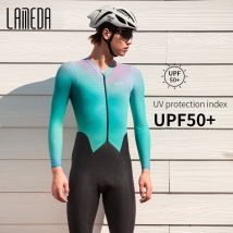 LAMEDA Pro Herren-Radoverall, Race-Skinsuits für Radfahren, Geschwindigkeitsanzug, Langarmtrikot, Rennrad-Mountainbike-Shorts, Fahrradanzüge