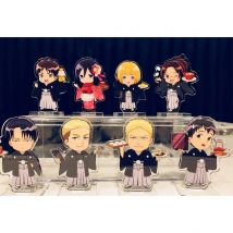 Anime armin erwin eren levi mikasa mini figur puppe acryl ständer modell platte cosplay kimono