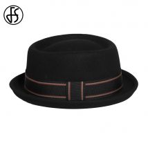 FS Gentlemen Coachella Roll Brim Pork Pie Hats For Men Unisex Ball Jazz Cap Winter Wool Fedoras Church Panama Gangsters Cap