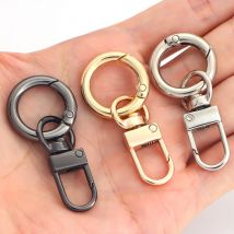 2Pcs Double Opening Swivel Clasp Clips, Metal Swivel Spring Snap Hook Snap Keychain Ring Hooks for Car Keychains