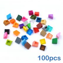 100 stücke DIY Bausteine Figur Glatte Abgeschrägte Ziegel 1x1 Pädagogische Kreative Größe Kompatibel Mit 54200 Spielzeug für Kinder